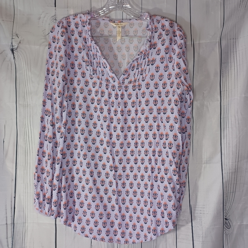 Matilda Jane Delicate Topiary Whimsical Boho purple long sleeve v-neck blouse